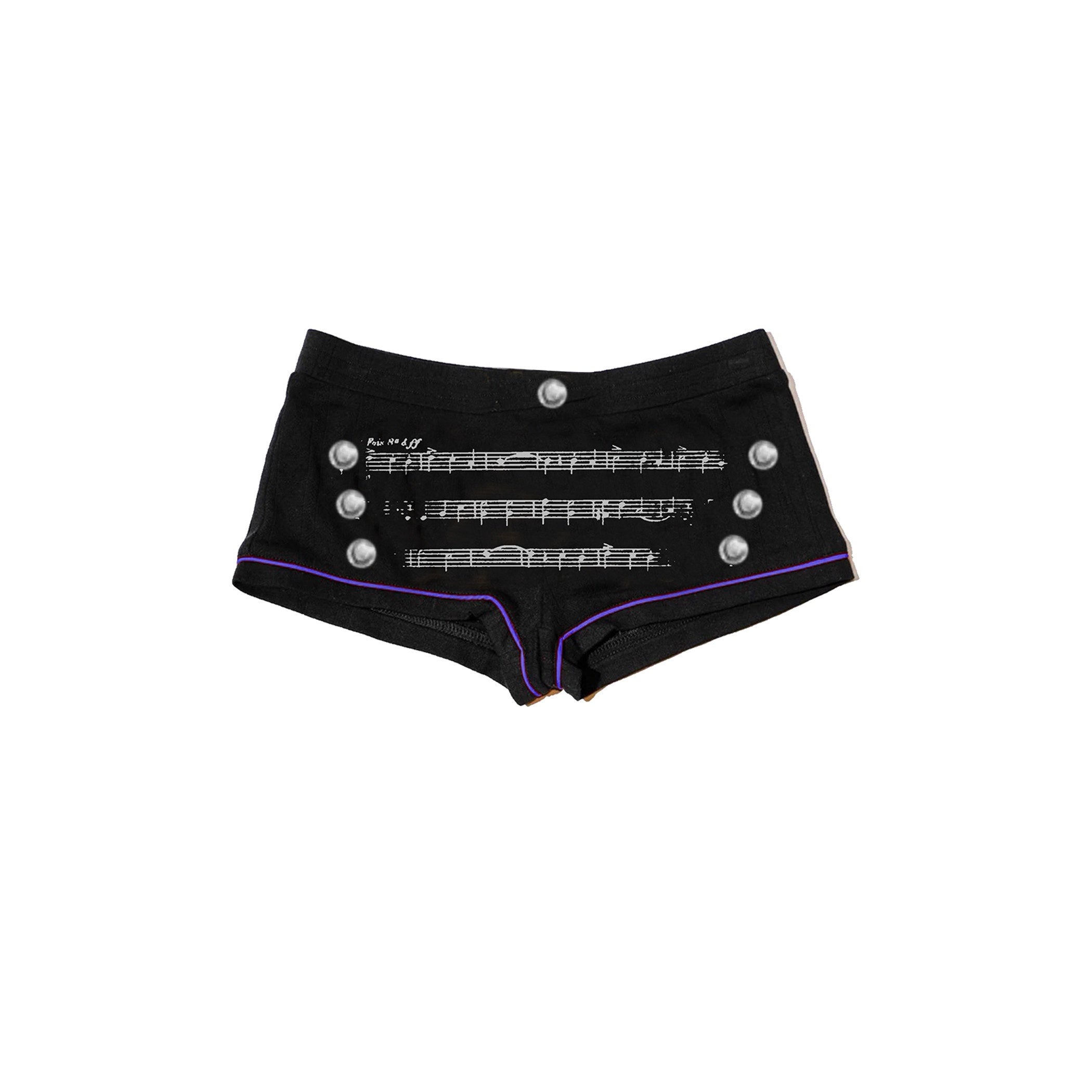 PAIKI_Slim_Low_Waist_Court_Black_Cotton_Blend_Unisex_Short_Trousers_MISSTT