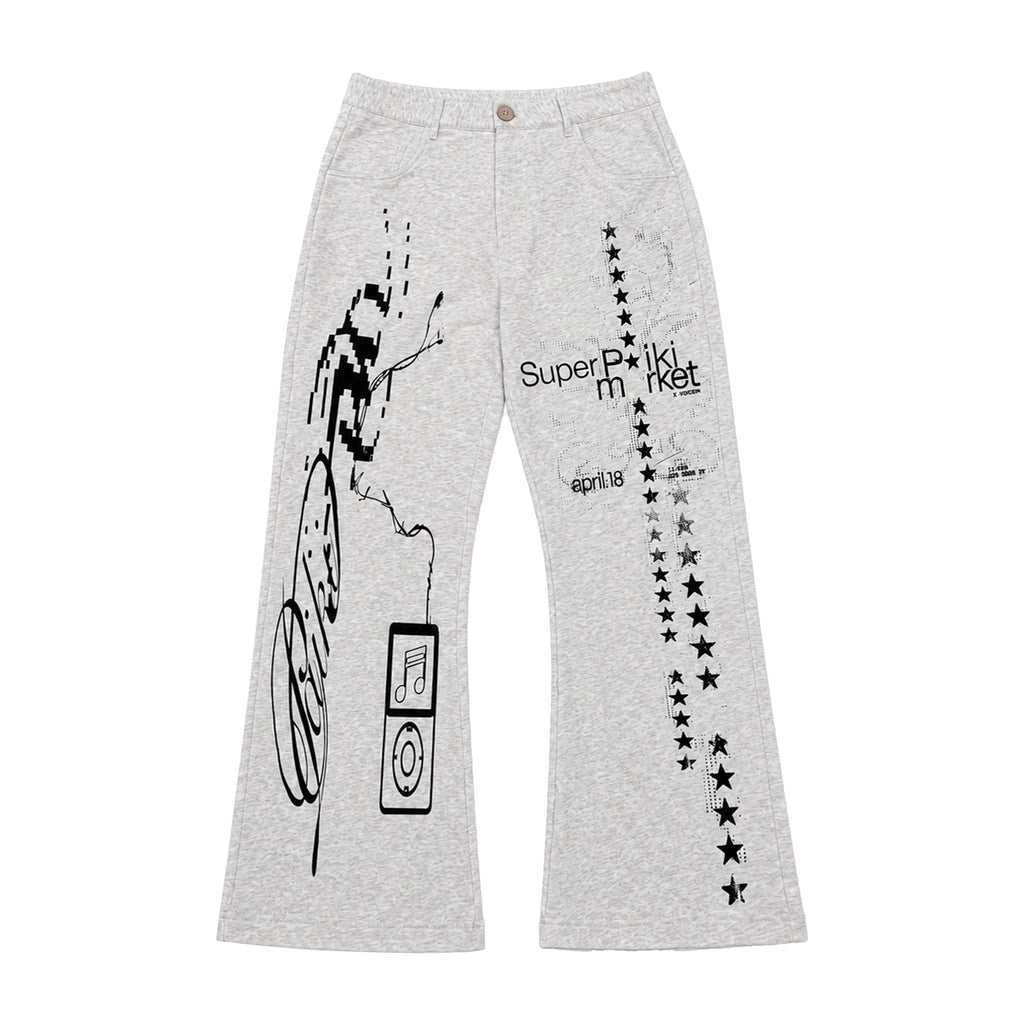 PAIKI_Star_Print_Flared_Loose_Fit_Cotton_Women's_Sweatpants_1069752463167_MISSTT