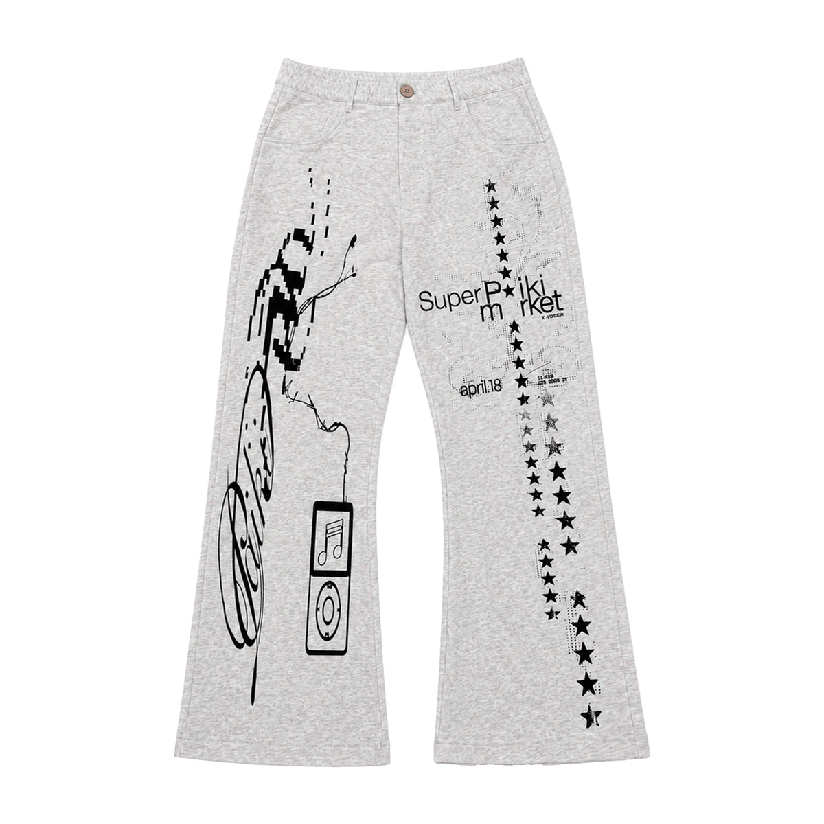 PAIKI_Star_Print_Flared_Loose_Fit_Cotton_Women's_Sweatpants_1069752463167_MISSTT