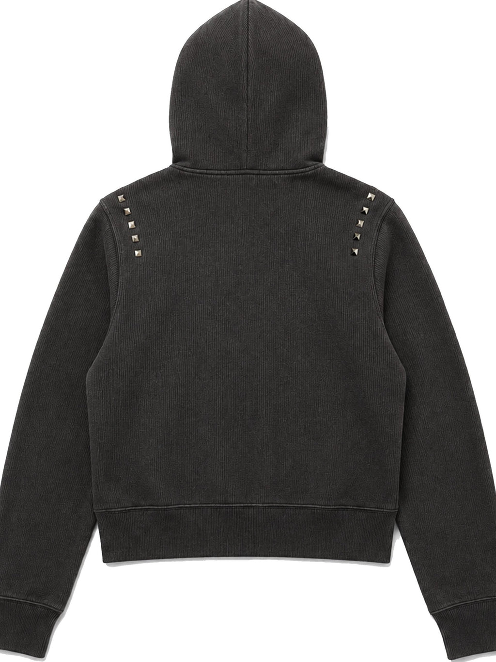 PAIKI Studded Devil Graphic Long Sleeve Cotton Women's Zip-up Hoodies