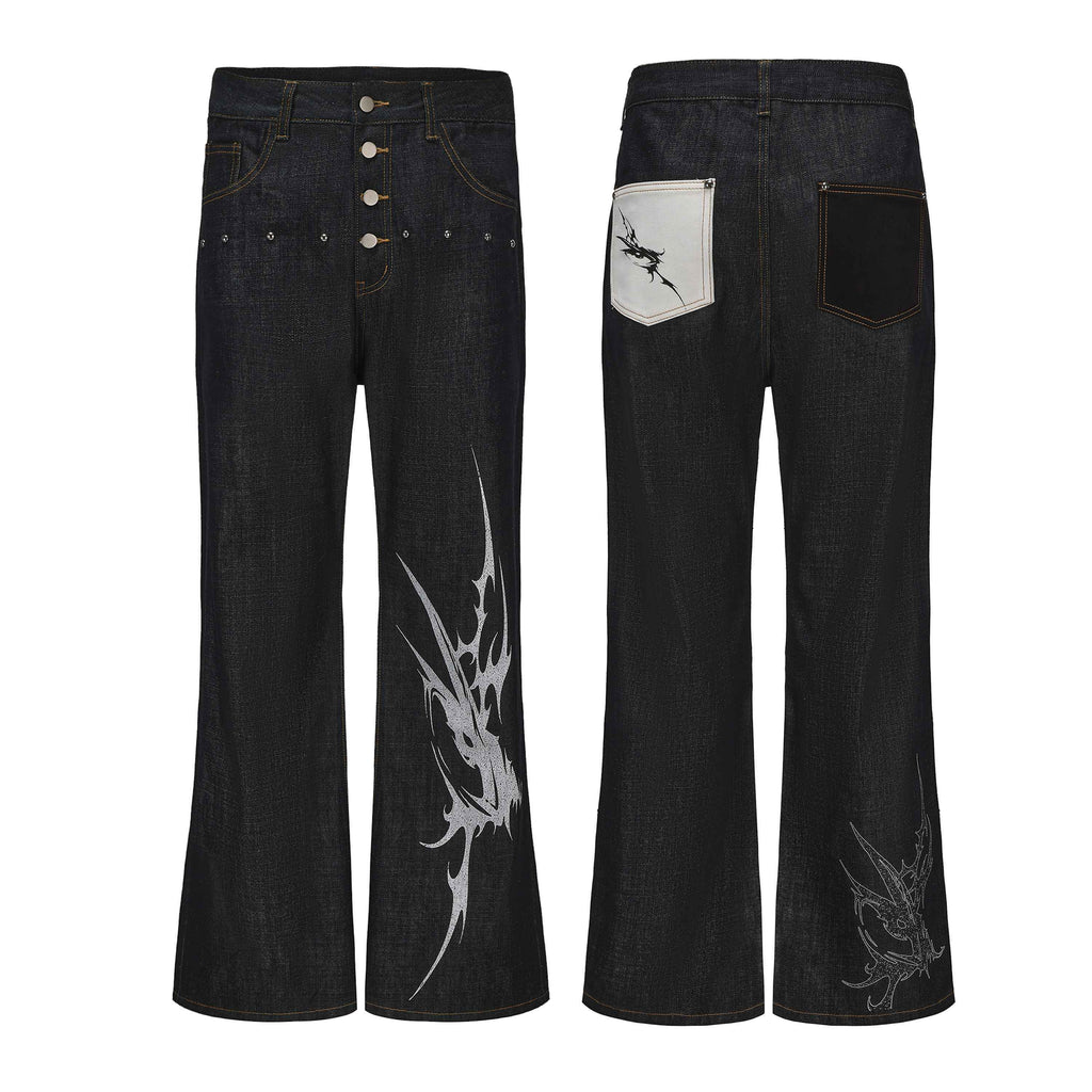 PAIKI_Studded_Mid_Rise_Loose_Flare_Black_Denim_Casual_Men_Youth_Straight_Jeans_MISSTT