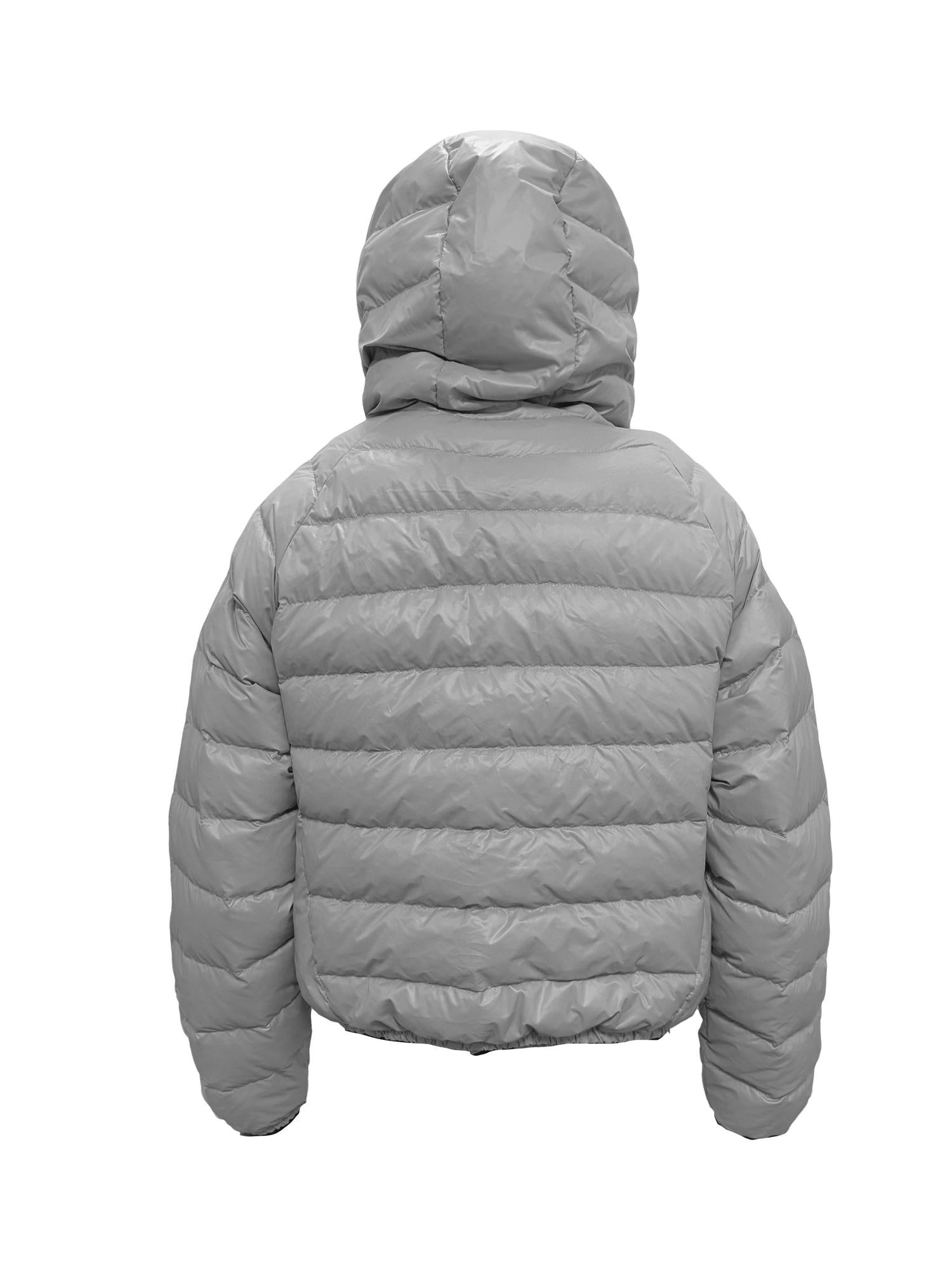 PAIKI Warm 90 Percent Duck Down Hooded Asymmetrical Skull Print Loose Fit Down Jackets