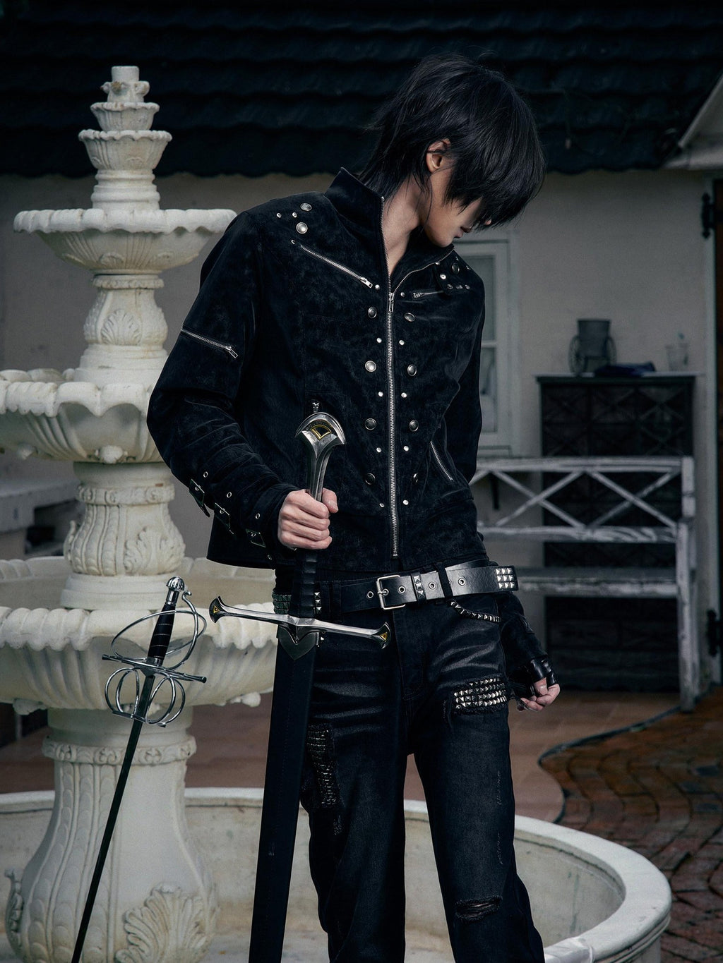 PAIKI Warm Padded Metal Accented Slim Fit Unisex Casual Short Zip Leather Jackets