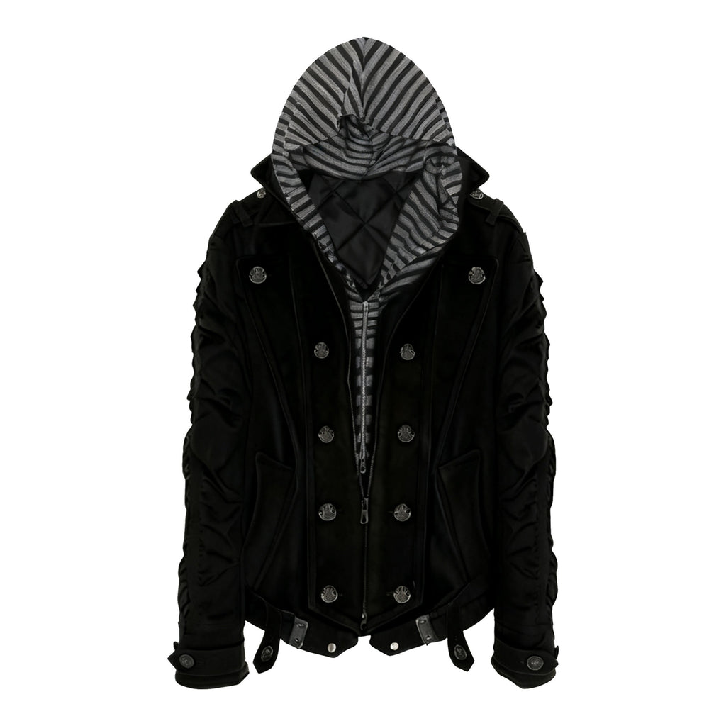 PAIKI_Warm_Slim_Fit_Long_Striped_Detachable_Hood_Dark_Youth_Daily_Black_Puffer_Jackets_MISSTT