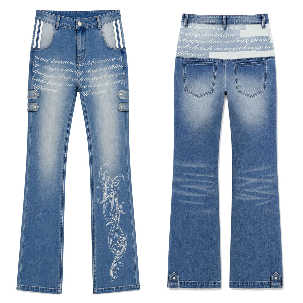 PAIKI_Washed_Reverse_Totem_Print_Letter_Women's_Denim_Slim_Jeans_1080109137272_MISSTT