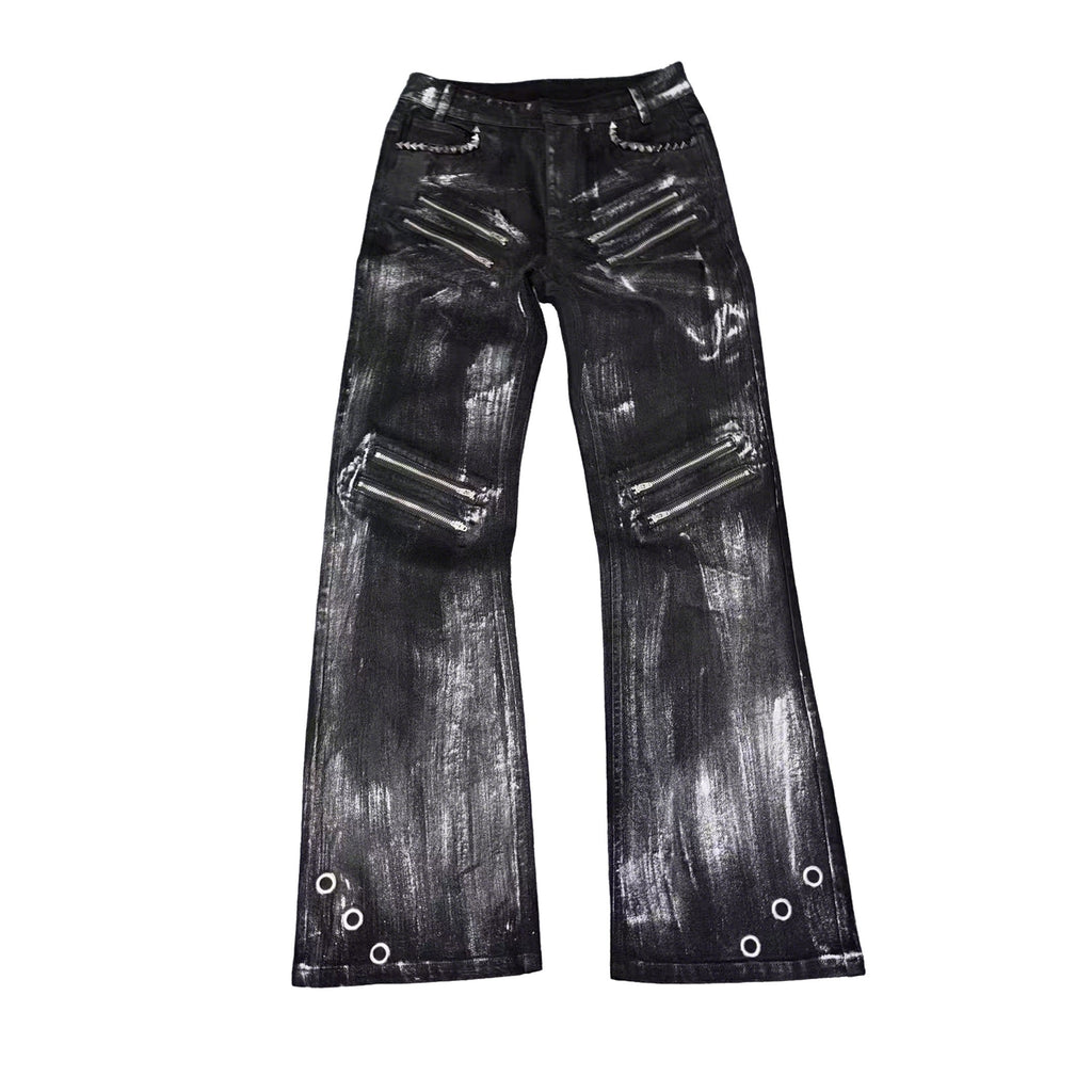 PAIKI_Zipper_Studs_Digital_Galaxy_Print_Mid_Rise_Slim_Unisex_Straight_Jeans_MISSTT