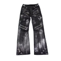 PAIKI_Zipper_Studs_Digital_Galaxy_Print_Mid_Rise_Slim_Unisex_Straight_Jeans_MISSTT