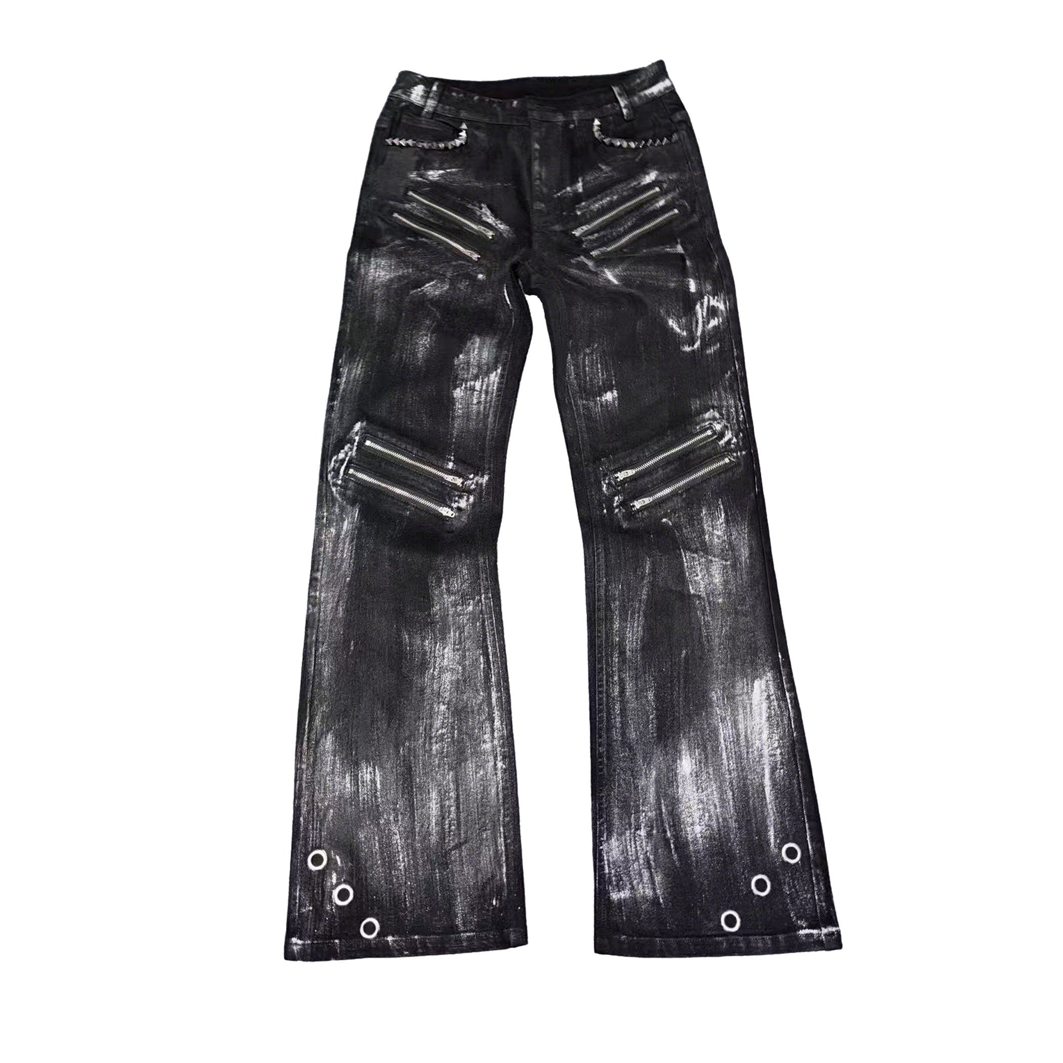 PAIKI_Zipper_Studs_Digital_Galaxy_Print_Mid_Rise_Slim_Unisex_Straight_Jeans_MISSTT
