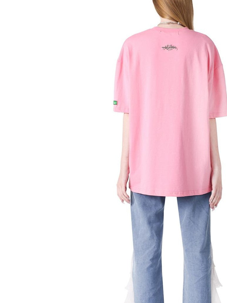 PINKSPINK 3d Garfield Cat Print Text Loose Women's Short Sleeve T-shirts