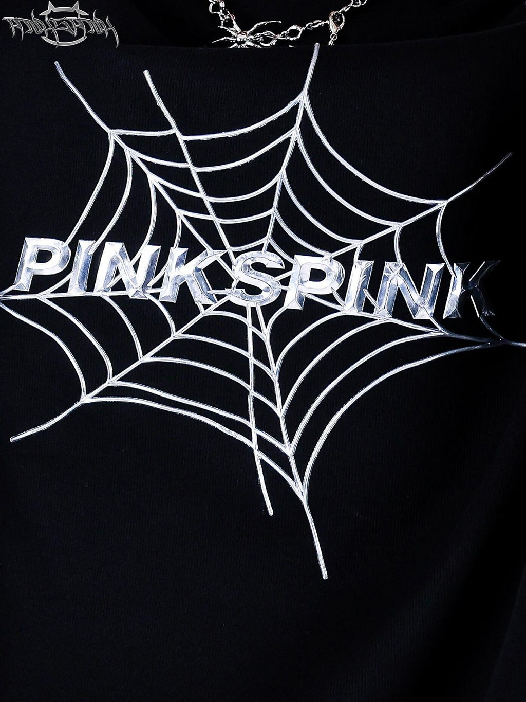 PINKSPINK 3d Spiderweb Graphic Print Street Hip Hop Women's Oversized T-shirts