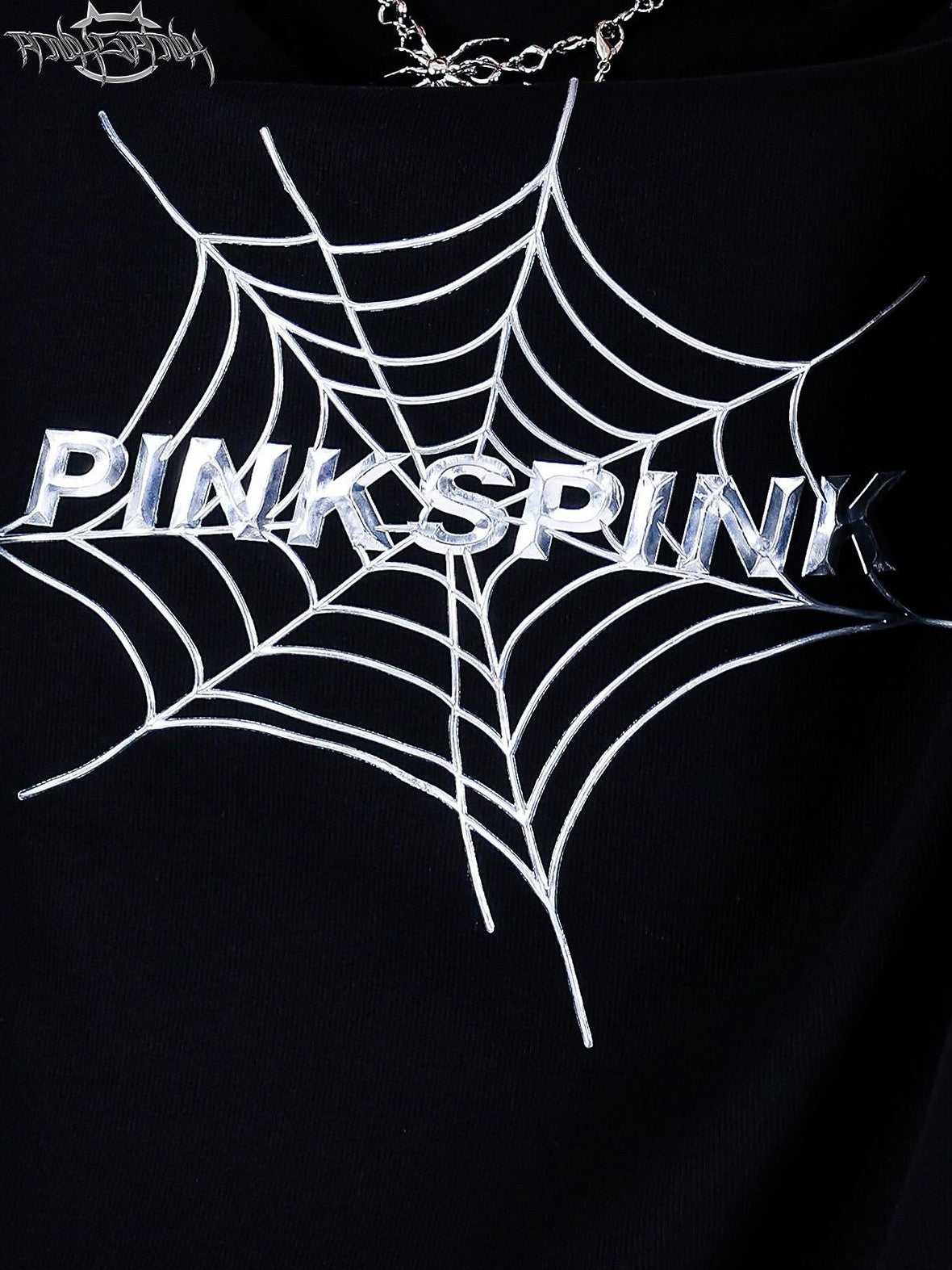 PINKSPINK 3d Spiderweb Graphic Print Street Hip Hop Women's Oversized T-shirts