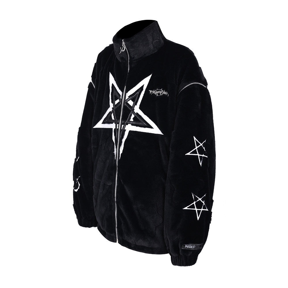 PINKSPINK_3d_Star_Moon_Detachable_Sleeves_Leather_Embroidered_Women's_Cotton_Puffer_Jackets_691922237753_MISSTT