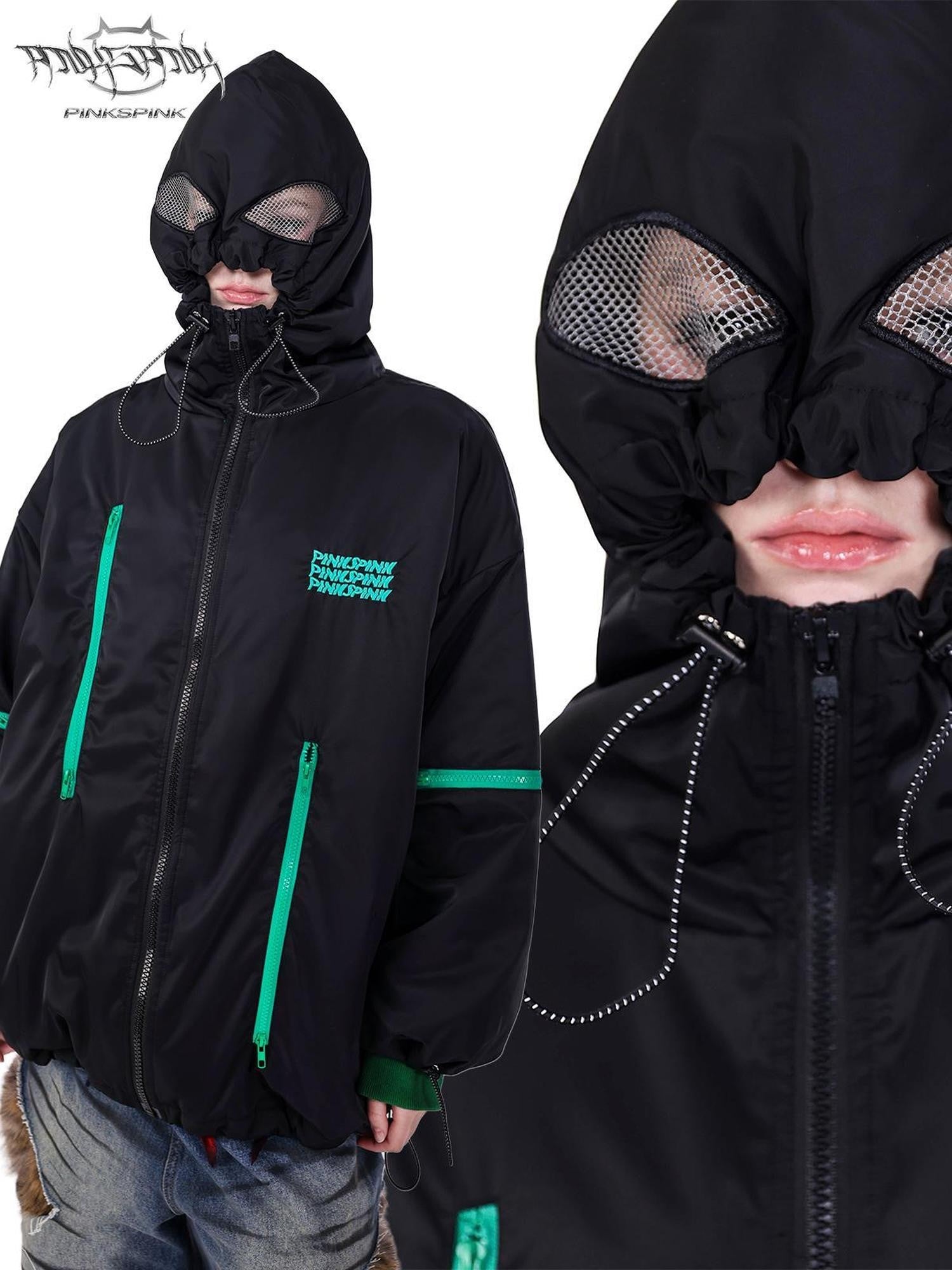 PINKSPINK Alien Concept Hooded Zipper Oversized Women's Cotton Padded Puffer Jackets