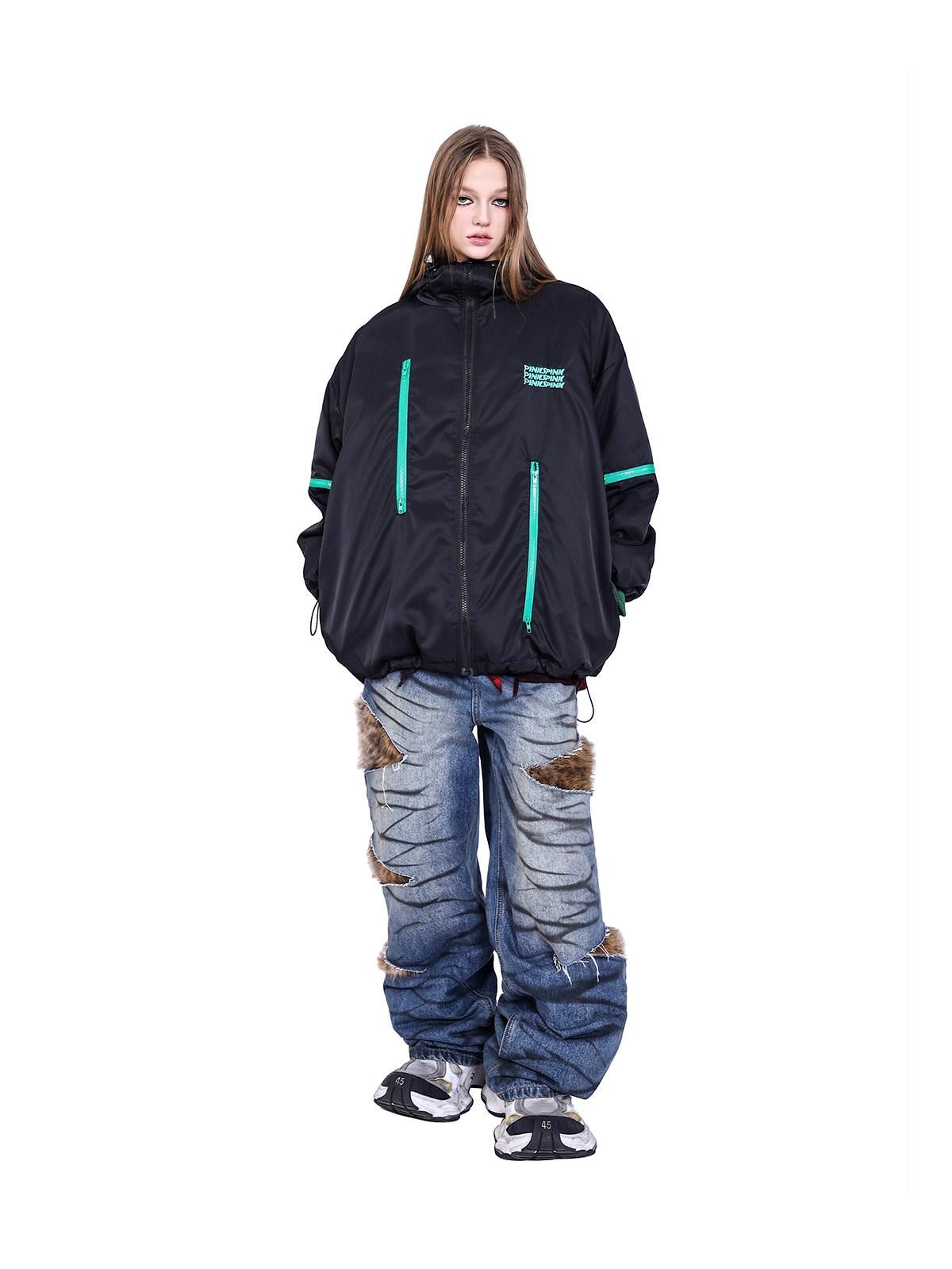 PINKSPINK Alien Concept Hooded Zipper Oversized Women's Cotton Padded Puffer Jackets