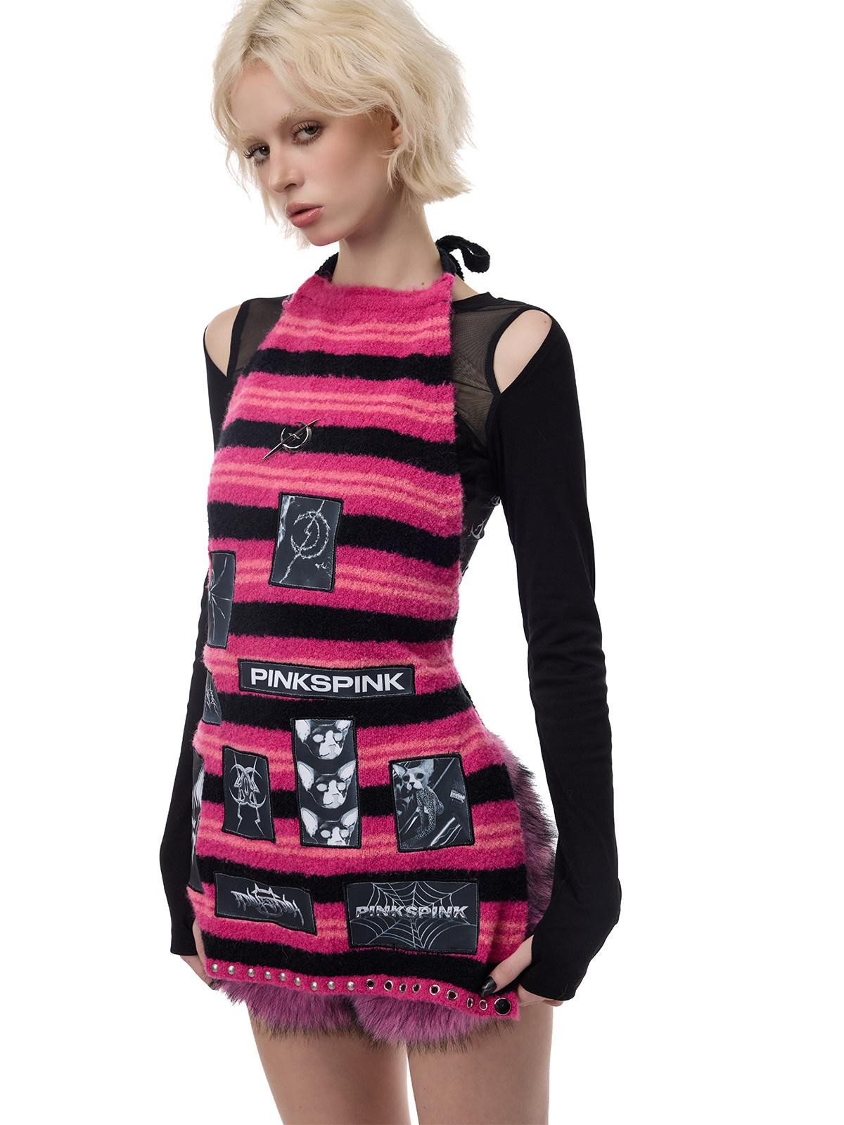 PINKSPINK Applique Embroidery Punk Distressed Knit Turtleneck Women's Acrylic Sweaters