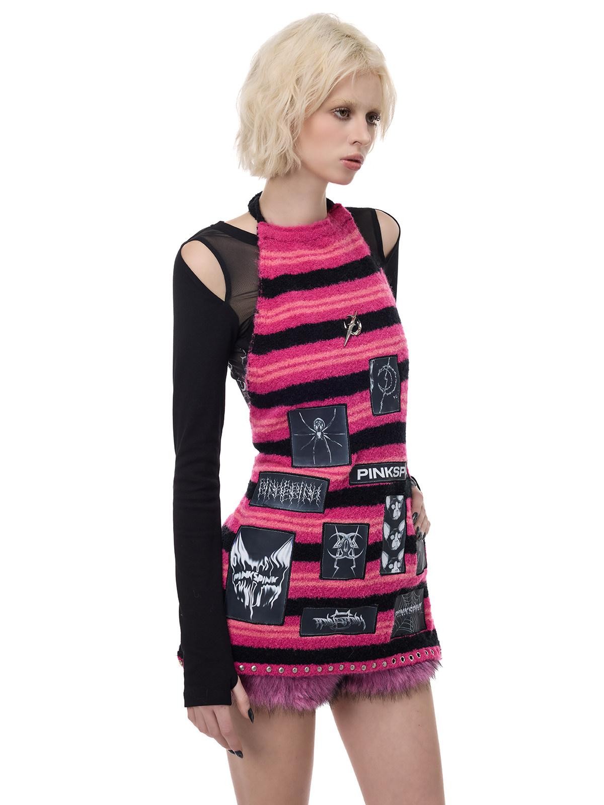 PINKSPINK Applique Embroidery Punk Distressed Knit Turtleneck Women's Acrylic Sweaters