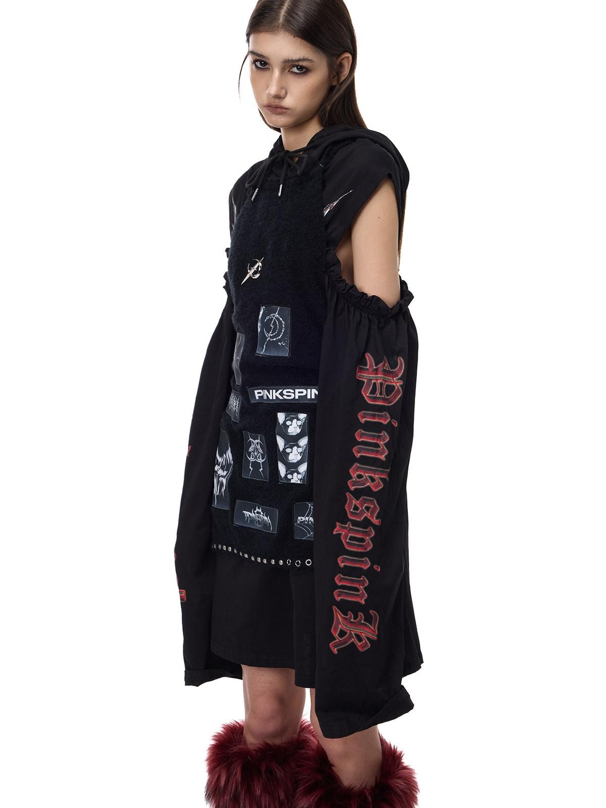 PINKSPINK Applique Embroidery Punk Distressed Knit Turtleneck Women's Acrylic Sweaters