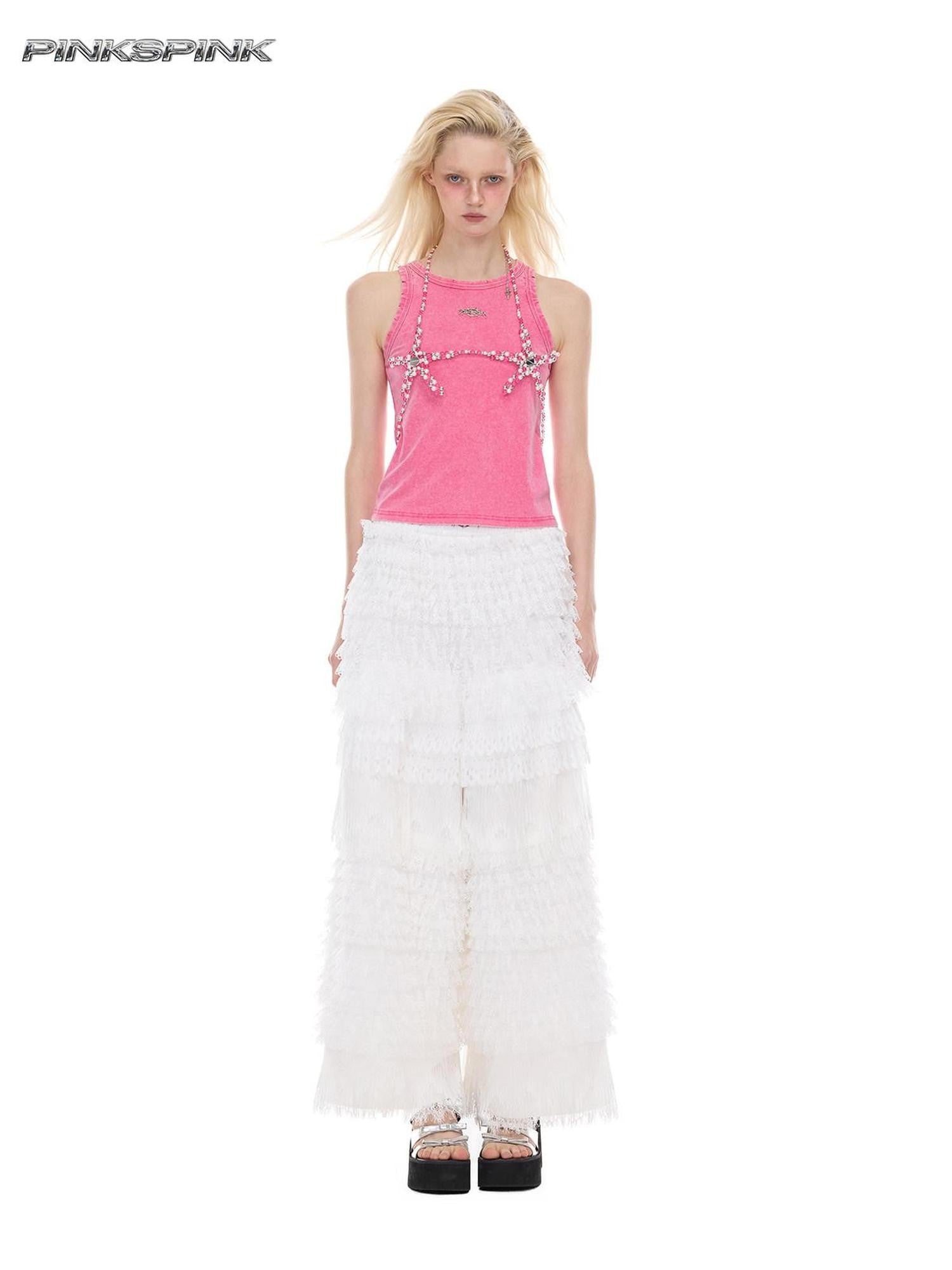 PINKSPINK Barbie Pink Five Point Star 3d Pendant Women's Electroplated Beads Jewelry