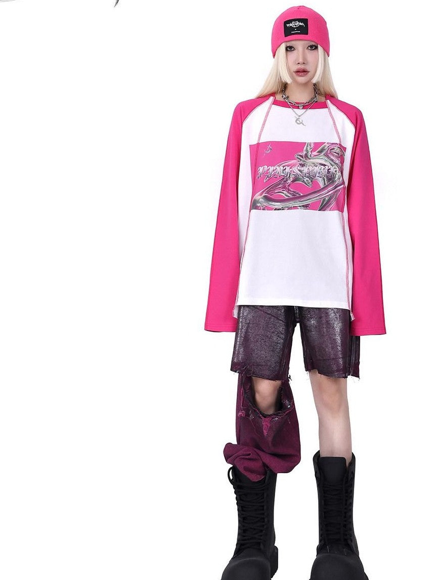 PINKSPINK Barbie Pink Galaxy Lightning Logo Lettered Street Women's Acrylic Knit Beanies