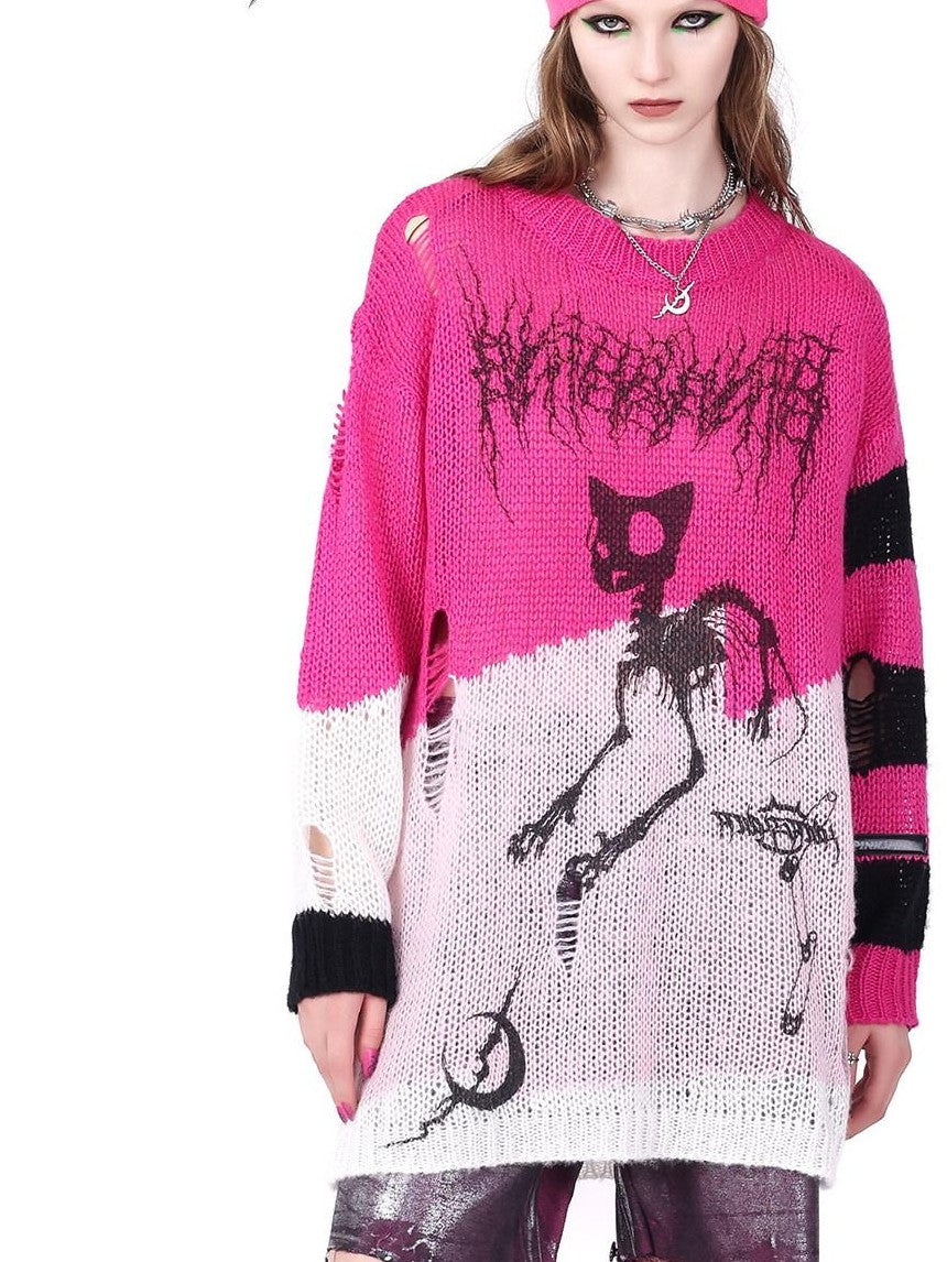 PINKSPINK Barbie Pink Galaxy Lightning Logo Lettered Street Women's Acrylic Knit Beanies