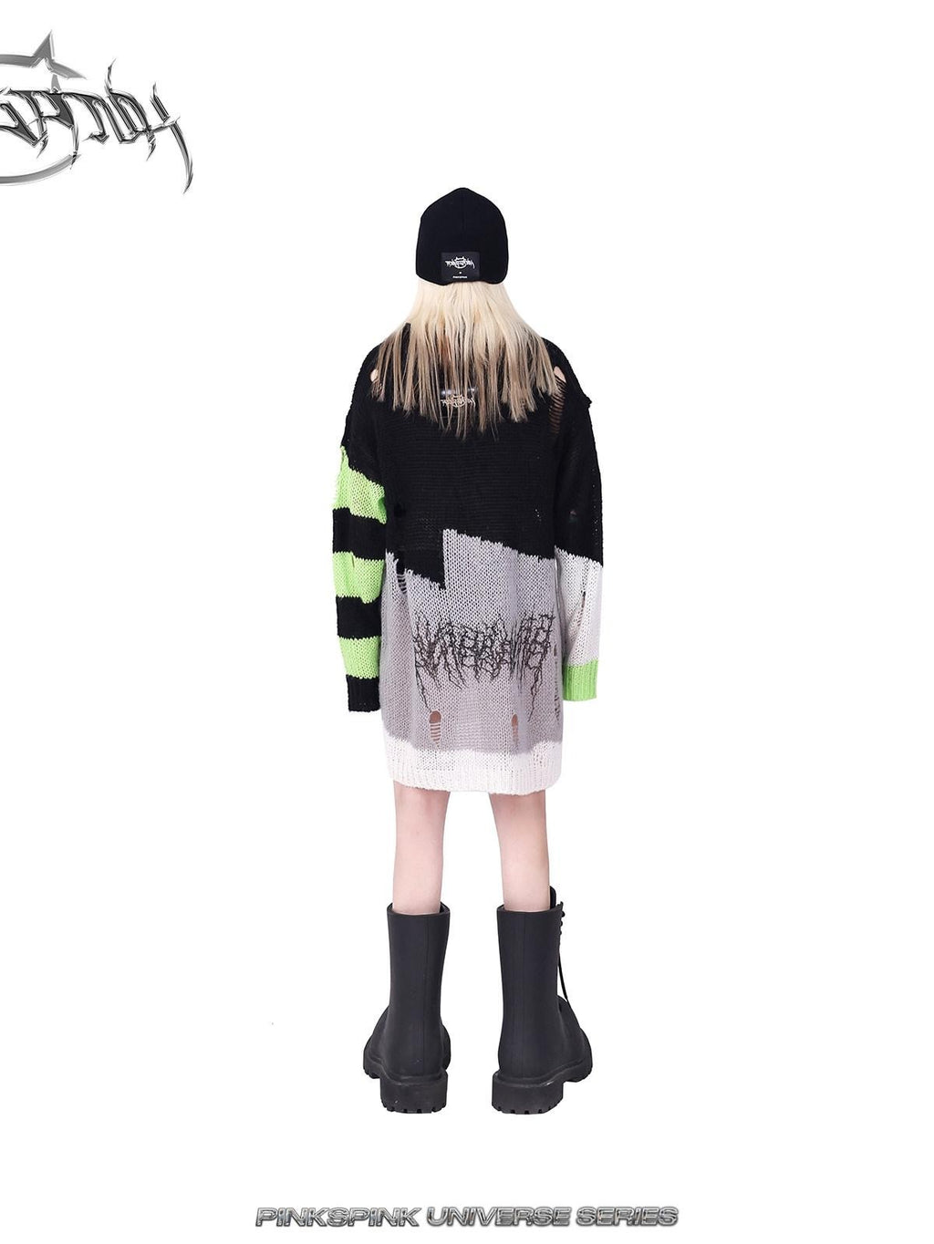 PINKSPINK Barbie Pink Galaxy Lightning Logo Lettering Women's Acrylic Knit Beanies