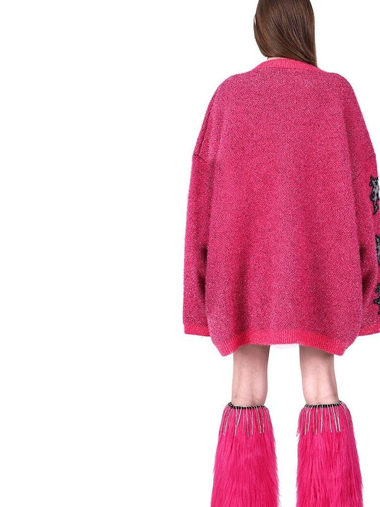 PINKSPINK Barbie Pink Rhinestone Embellished Women's Faux Fur Leg Warmers