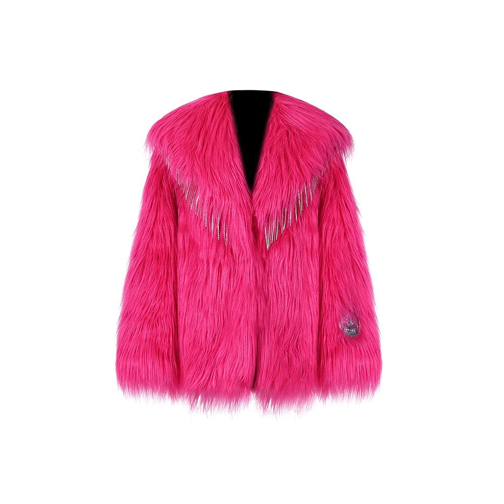 PINKSPINK_Barbie_Pink_Rhinestone_Tassel_Structured_Women's_Faux_Fur_Coats_745167086488_MISSTT
