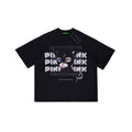 PINKSPINK_Black_Cat_Head_German_Text_Mesh_Print_Women's_Short_Sleeve_T-shirts_801213144130_MISSTT