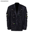 PINKSPINK_Black_Deconstructed_Padded_3d_Effect_Loose_Original_Design_Women's_Cotton_Blazers_967021859490_MISSTT