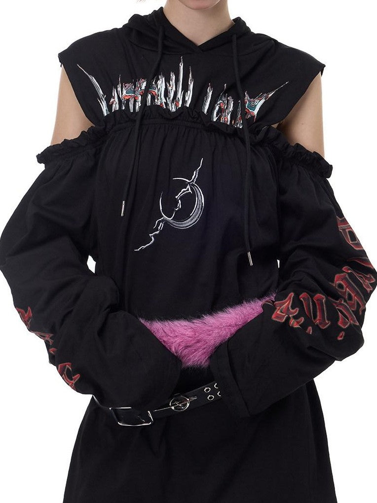PINKSPINK Black Double Strap Studded Y2k Rock Women's Cowhide Leather Belts
