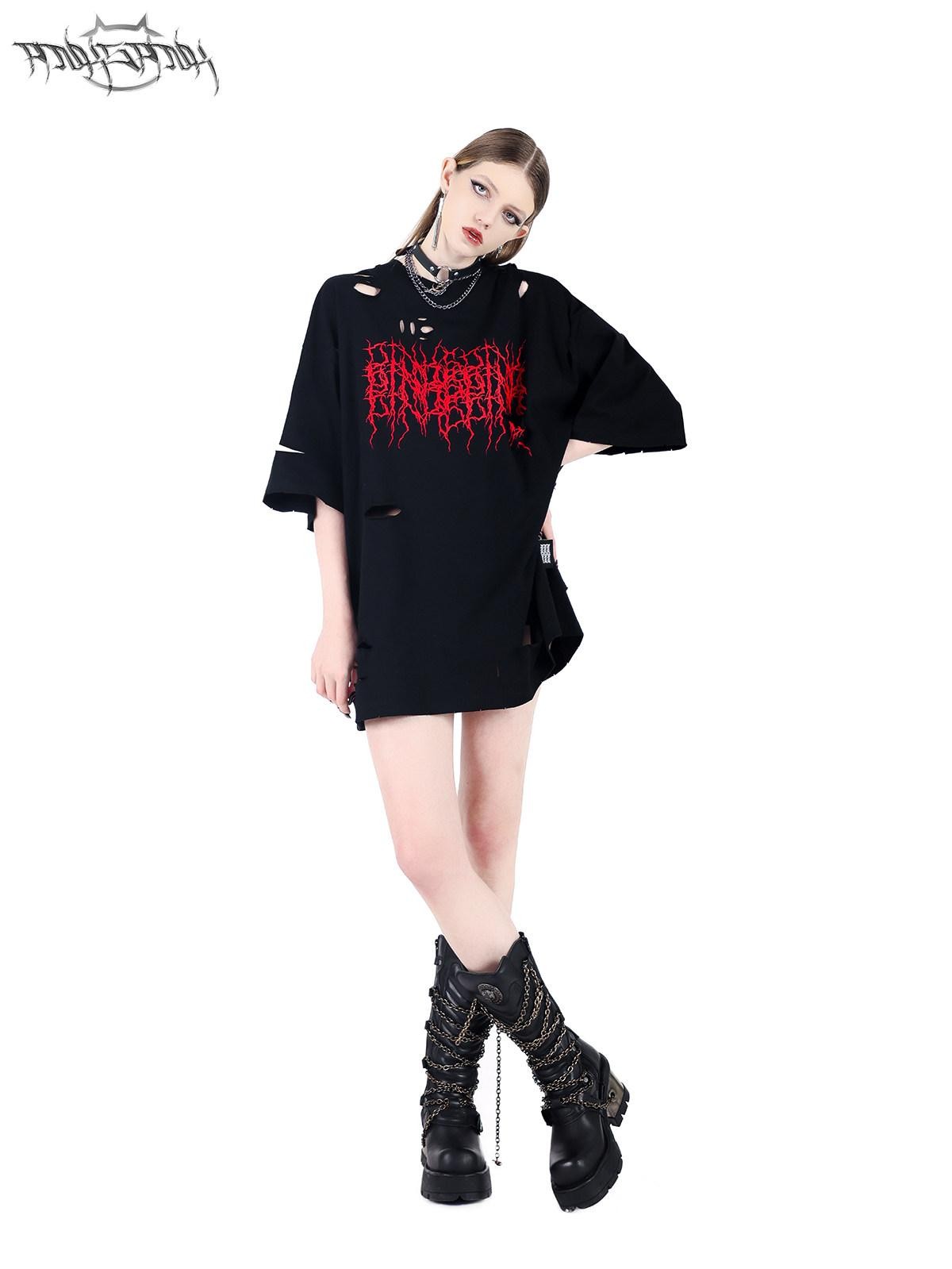 PINKSPINK Black Electroplated Studded Punk Layered Moon Pendant Women's Leather Necklaces