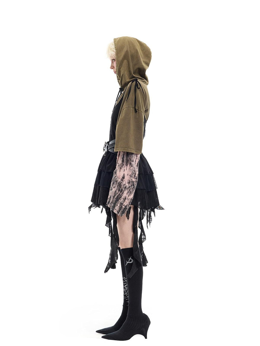 PINKSPINK Black Embroidered Asymmetric Aline Two Way Women's Slip Mini Dresses