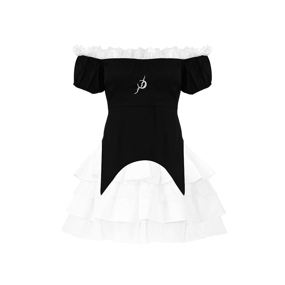 PINKSPINK_Black_Embroidered_Butterfly_Bow_Two_Piece_Lolita_Women's_Off-shoulder_Mini_Dresses_722963840371_MISSTT