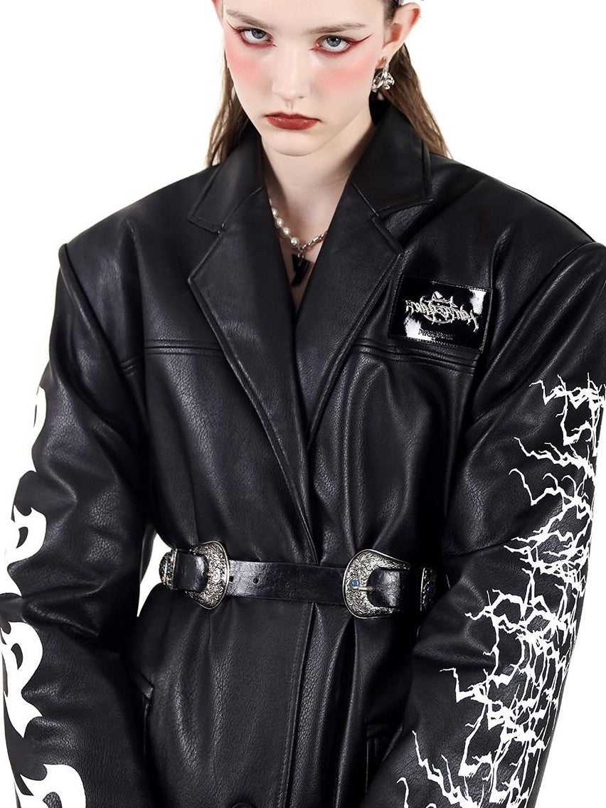 PINKSPINK Black Floral Carved Alloy Buckle Women's Pu Leather Versatile Belts