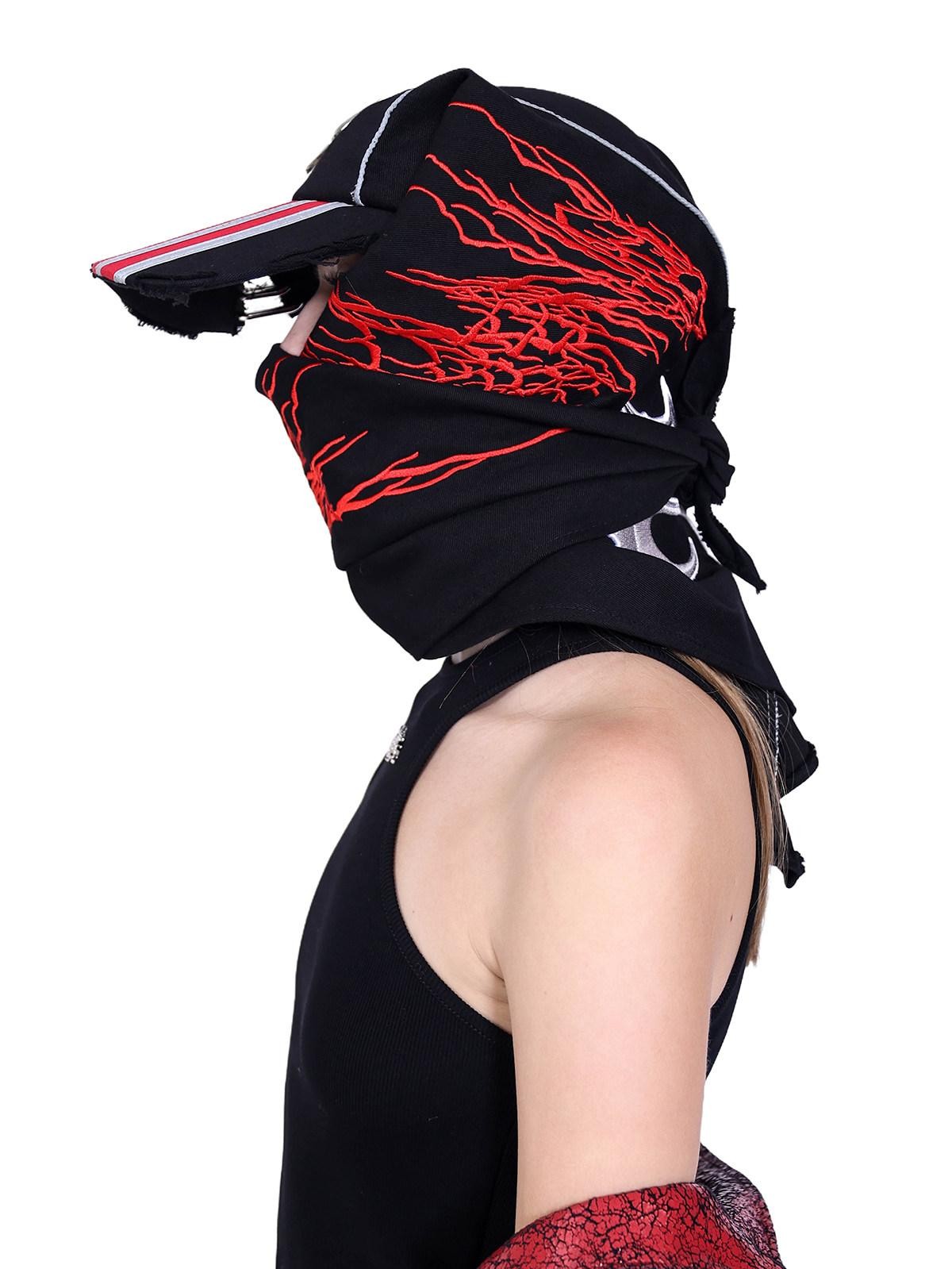 PINKSPINK Black Heavy Embroidered Frayed Edge Geometric Women's Cotton Baseball Caps