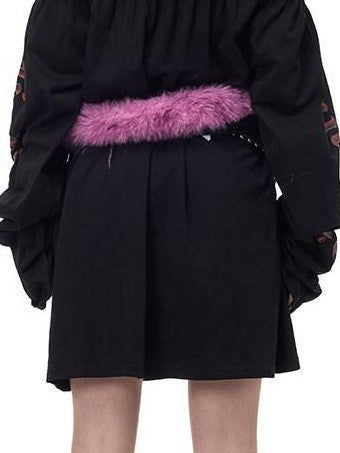 PINKSPINK Black Hooded Asymmetrical Embroidered Women's Cotton Casual Midi Dresses