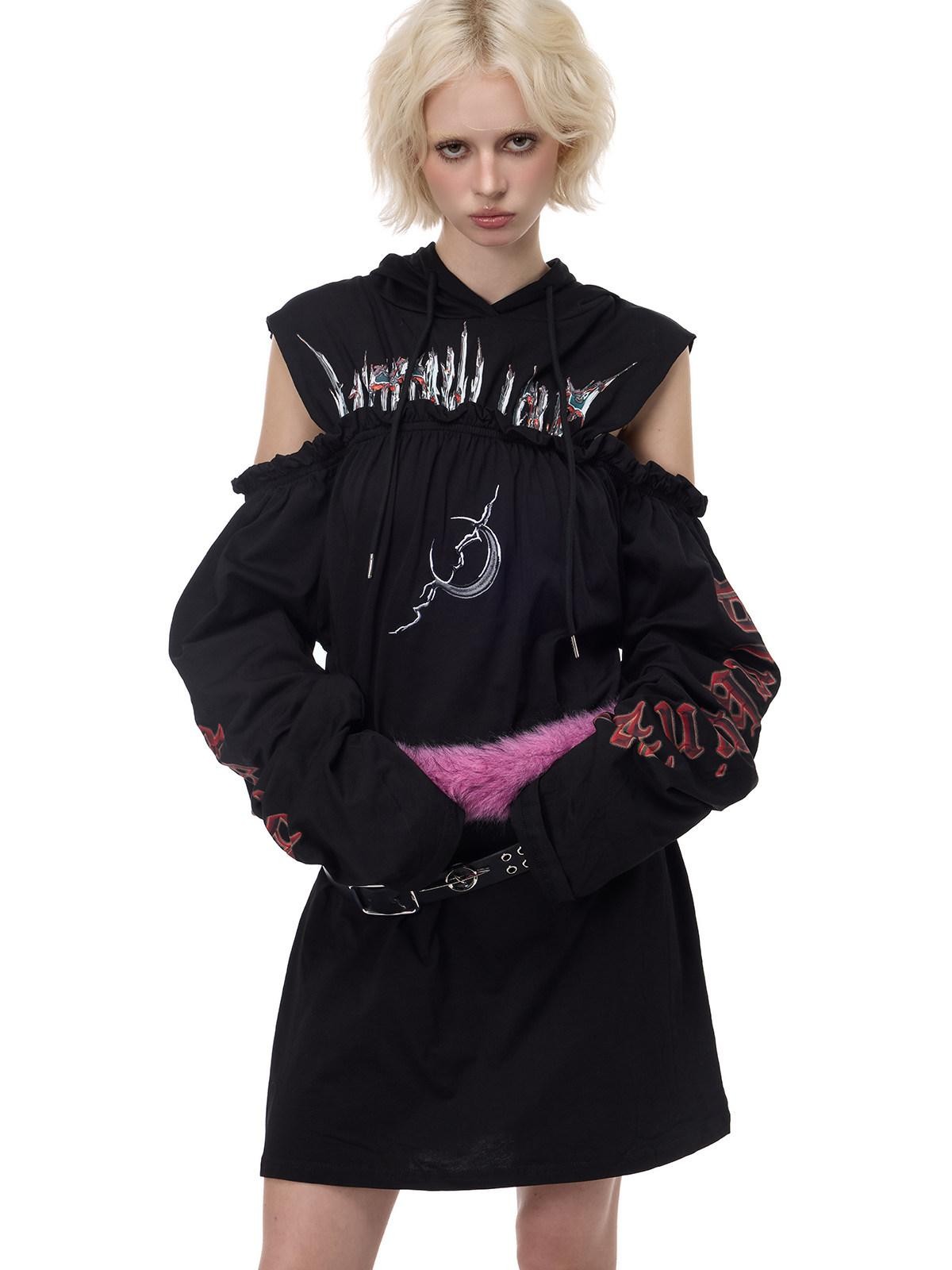 PINKSPINK Black Metal Studded Double Strap Rock Y2k Women's Cowhide Belts