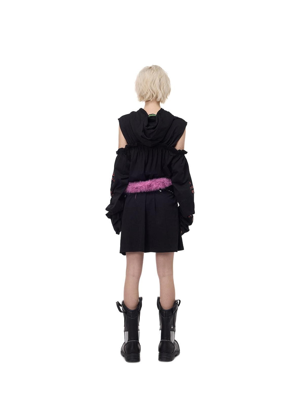 PINKSPINK Black Metal Studded Double Strap Rock Y2k Women's Cowhide Belts