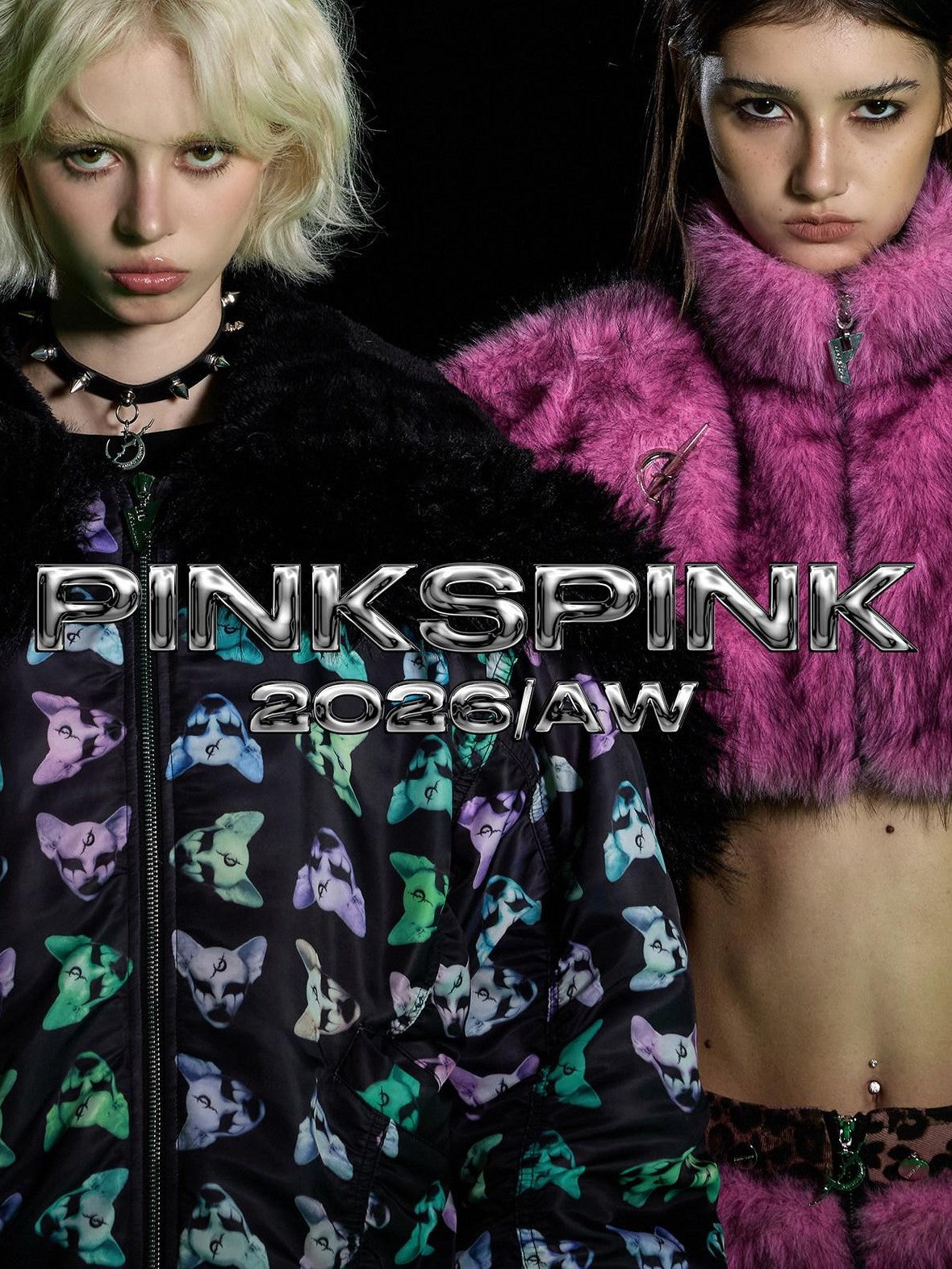 PINKSPINK Black Pink Striped Applique Distressed High Neck Women's Acrylic Sweaters