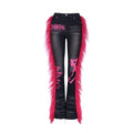 PINKSPINK_Black_Reconstructed_Frayed_Hem_Low_Waist_Women's_Denim_High_Stretch_Flare_Jeans_758296209786_MISSTT