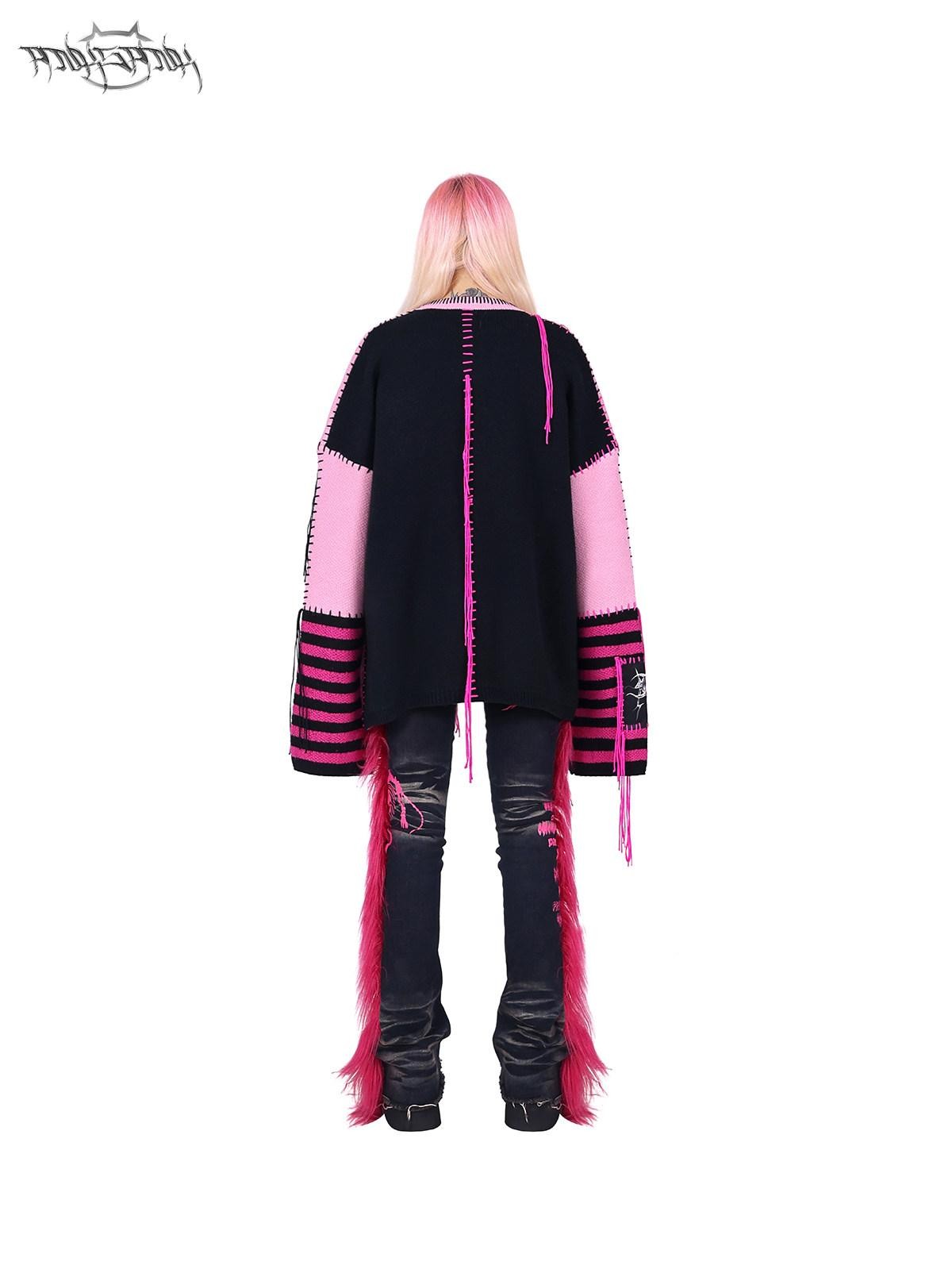 PINKSPINK Black Reconstructed Frayed Hem Low Waist Women's Denim High Stretch Flare Jeans