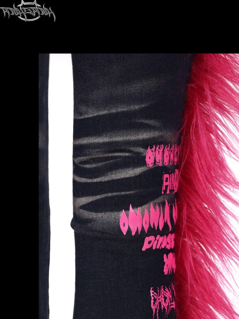 PINKSPINK Black Reconstructed Frayed Hem Slim Fit High Stretch Women's Denim Flare Jeans
