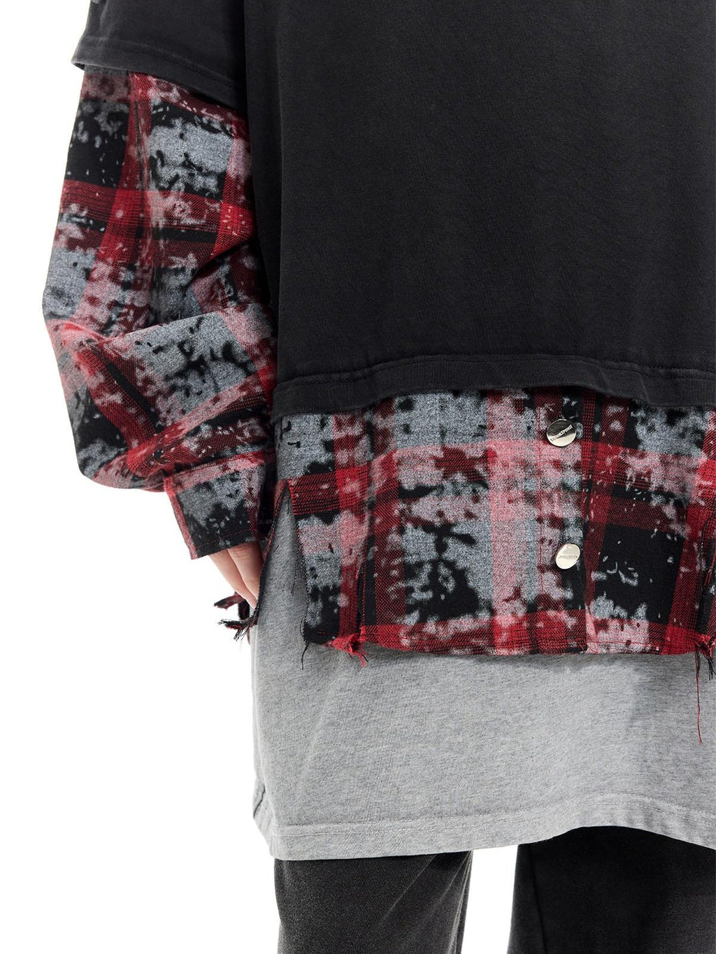 PINKSPINK Black Remake Layered 3 Piece Hooded Letter Women's Long Sleeve T-shirts