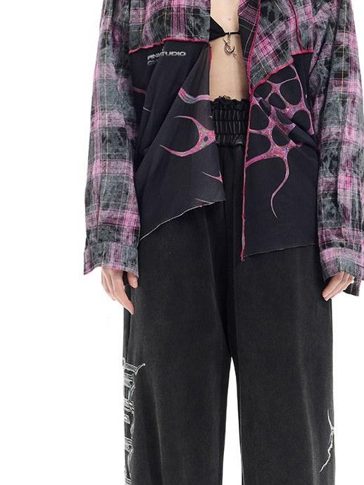 PINKSPINK Black Reworked Stripe T Mesh Irregular Women's Cotton Casual Midi Dresses