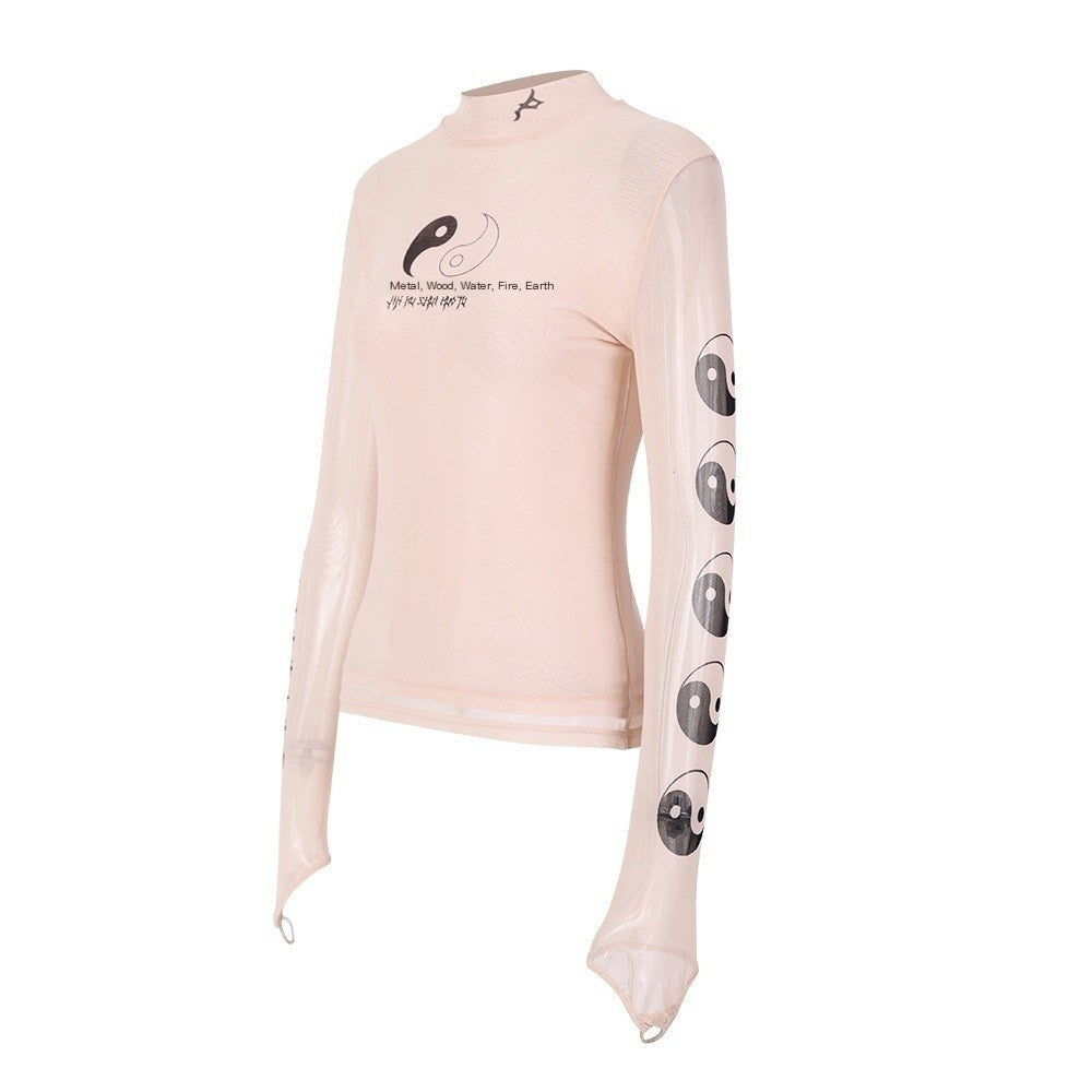 PINKSPINK_Black_Taiji_Mesh_Slim_Fit_Women's_Sheer_Sun_Protective_Long_Sleeve_T-shirts_716837913600_MISSTT