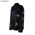 PINKSPINK_Black_Washed_Printed_Polo_Collar_Midlength_Women's_Pu_Leather_Jackets_968212165431_MISSTT