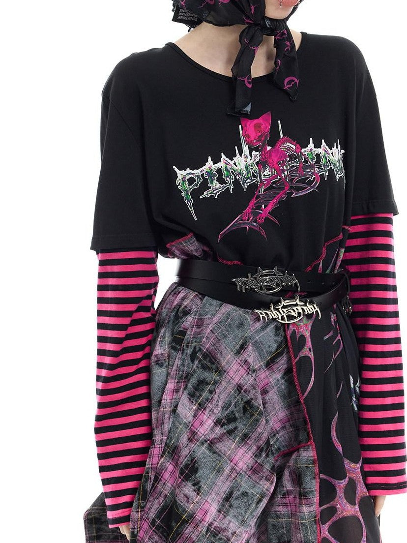 PINKSPINK Black White Geometric Mesh Tulle Hip Hop Rock Women's Polyester Headdresses