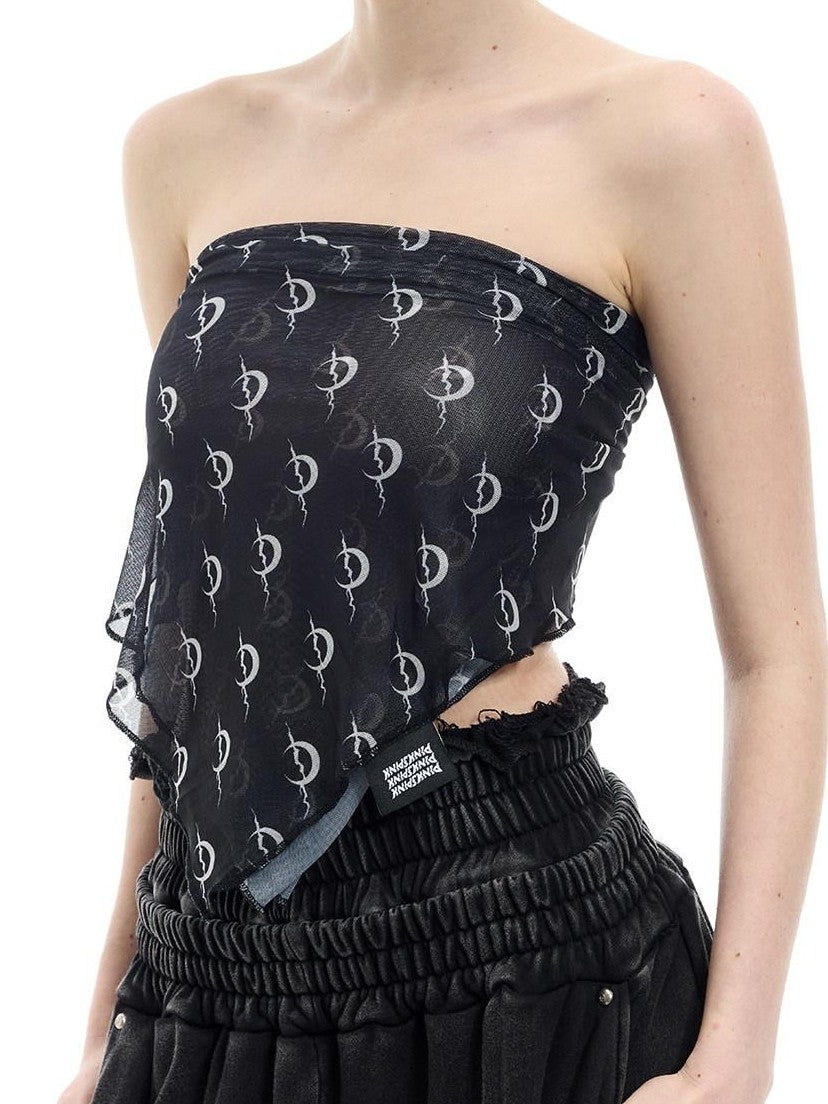 PINKSPINK Black White Geometric Mesh Tulle Hip Hop Rock Women's Polyester Headdresses