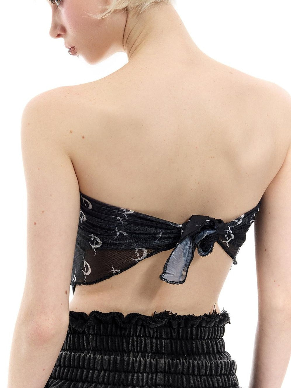 PINKSPINK Black White Geometric Mesh Tulle Hip Hop Rock Women's Polyester Headdresses