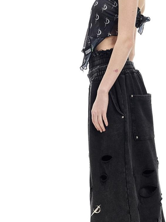 PINKSPINK Black White Geometric Mesh Tulle Hip Hop Rock Women's Polyester Headdresses